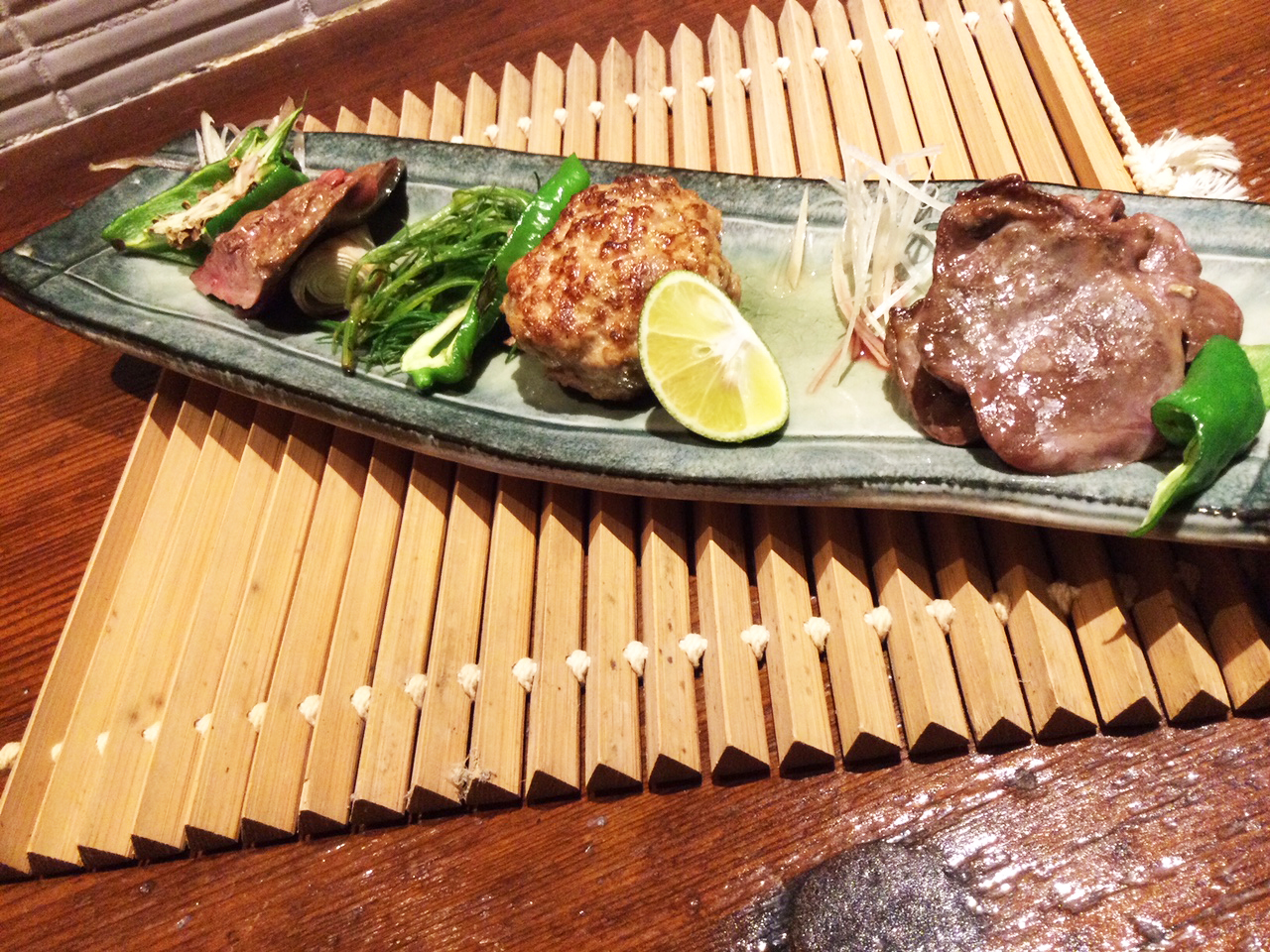 京鴨たたき三種盛り